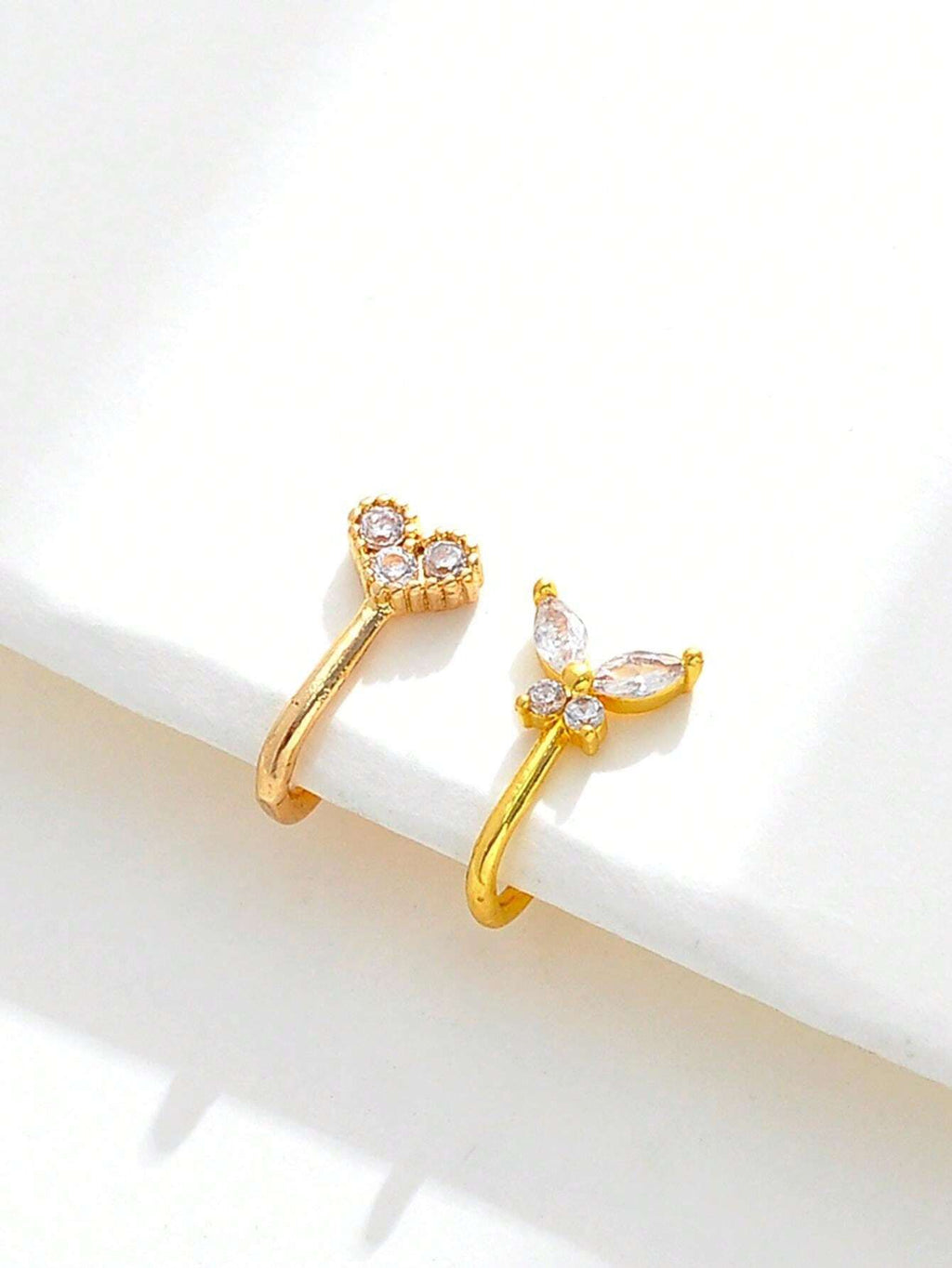 15278 1b-052 2 piezas Joyería de piercings de pezón falsos en forma de mariposa