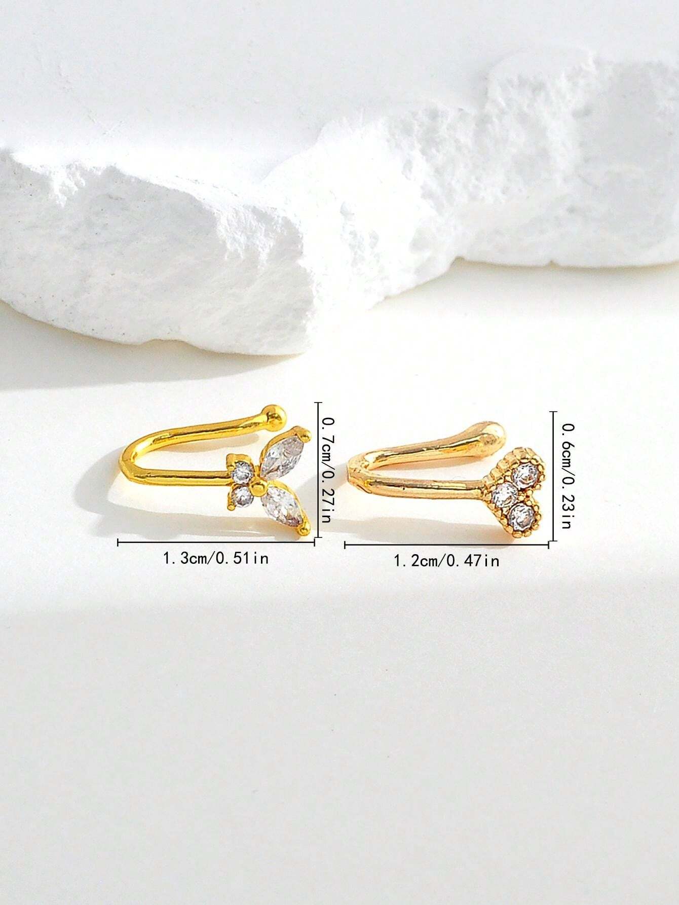 15278 1b-052 2 piezas Joyería de piercings de pezón falsos en forma de mariposa