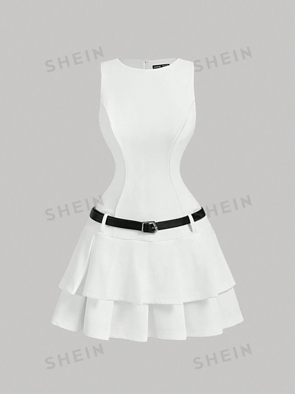 17342 1a-054 Vestido plisado + Correa