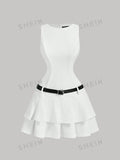 17342 1a-054 Vestido plisado + Correa