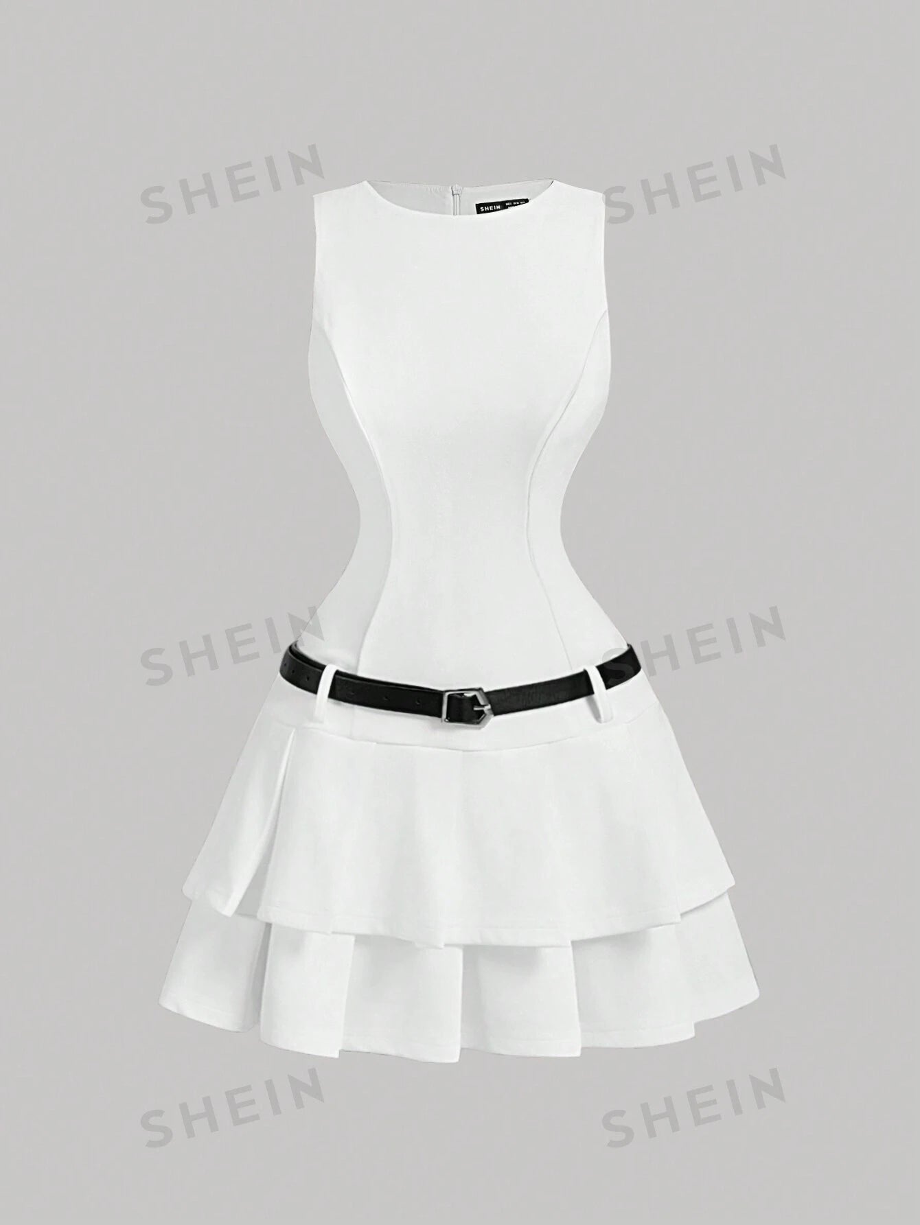 17342 1a-054 Vestido plisado + Correa