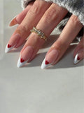18556 1b-067 Uñas forma de corazón minimalista 24 Pzas