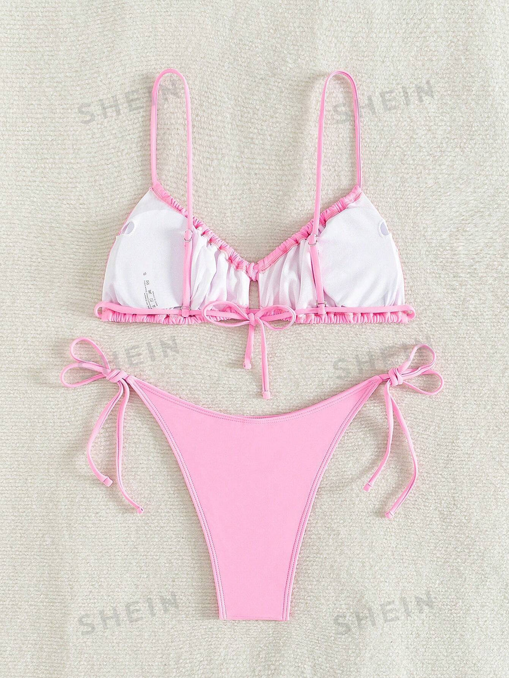 19192 1a-110 Conjunto de bikini con tirantes plisados 2 Pzas