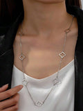 17191 1b-028 Collar largo con trébol  1 Pza