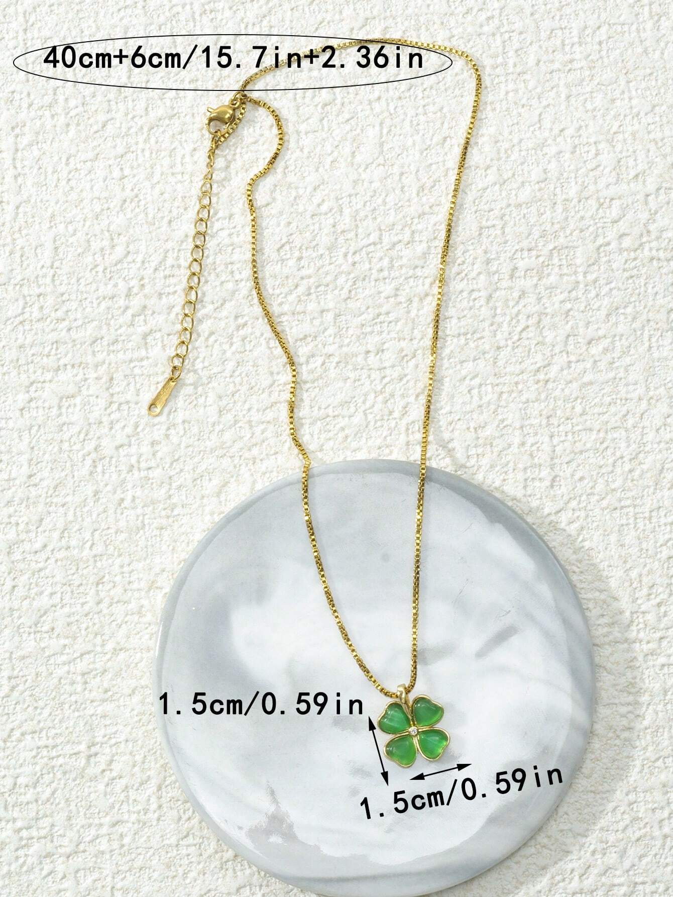 16650 1b-036 Collar con dije forma de trébol 1 Pza