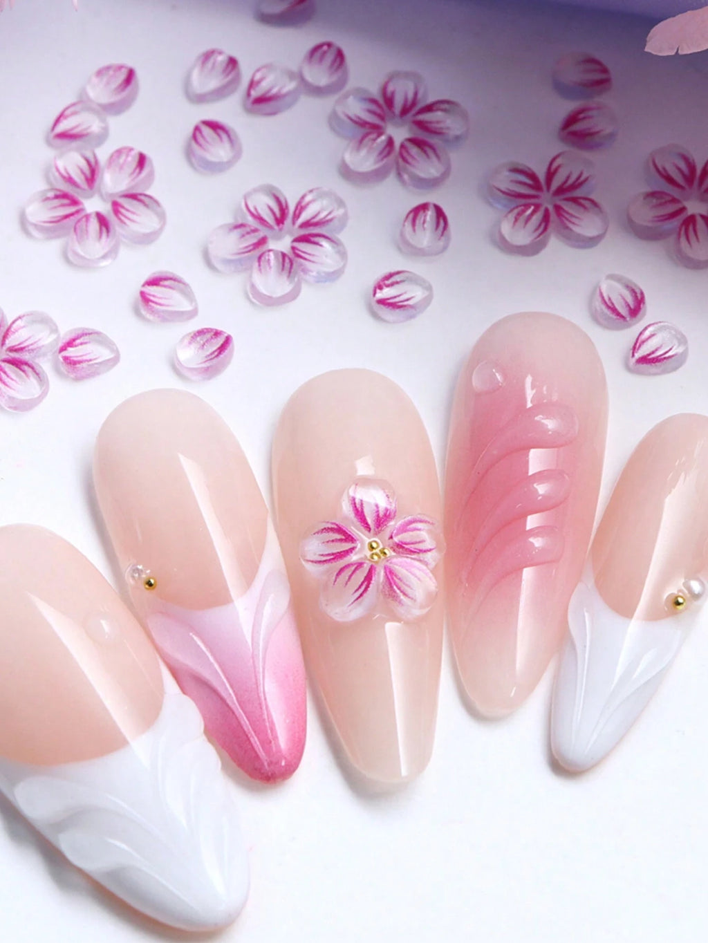 16784 1b-007 Pétalos de flor acrílicos rosados 150 Pzas