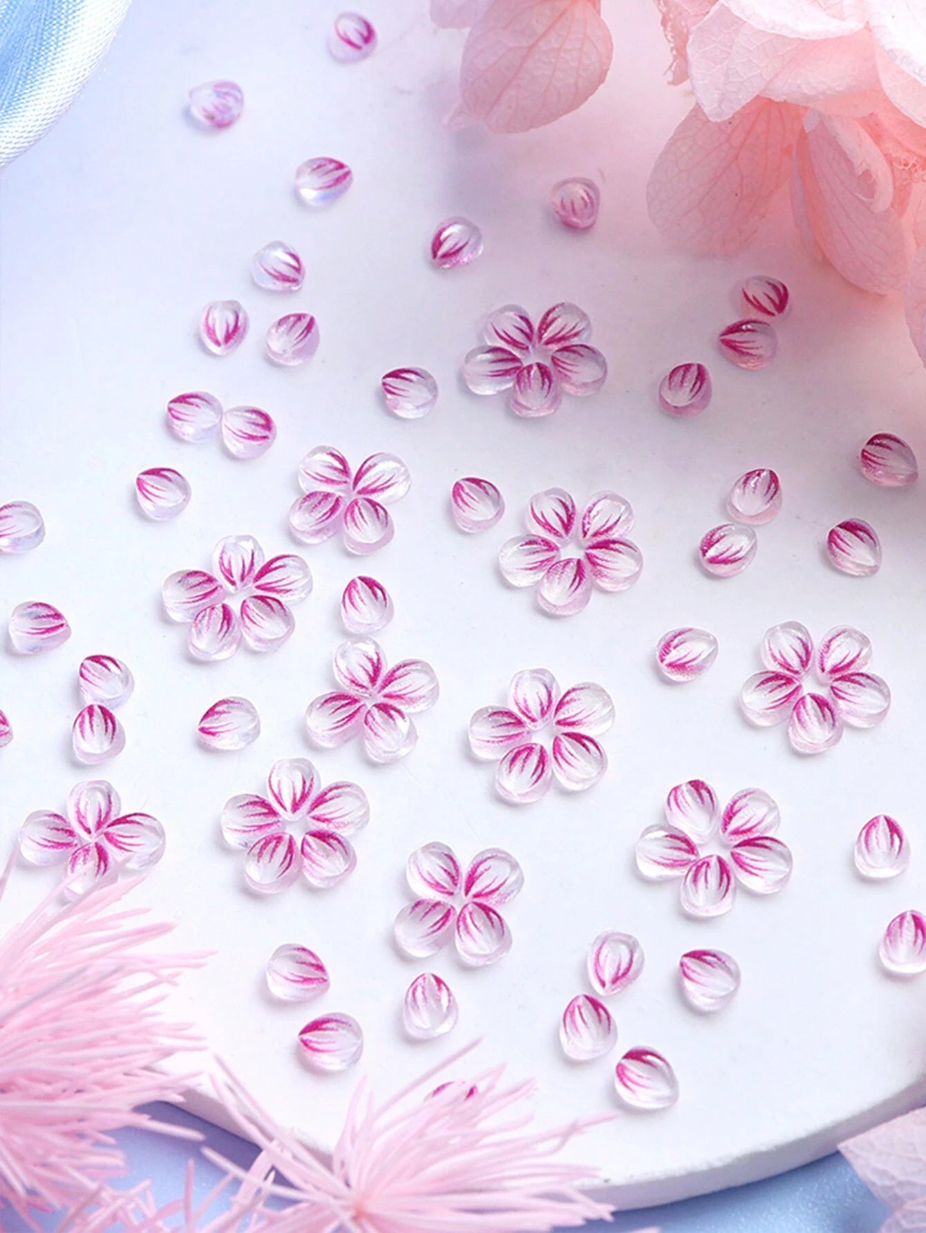 16784 1b-007 Pétalos de flor acrílicos rosados 150 Pzas