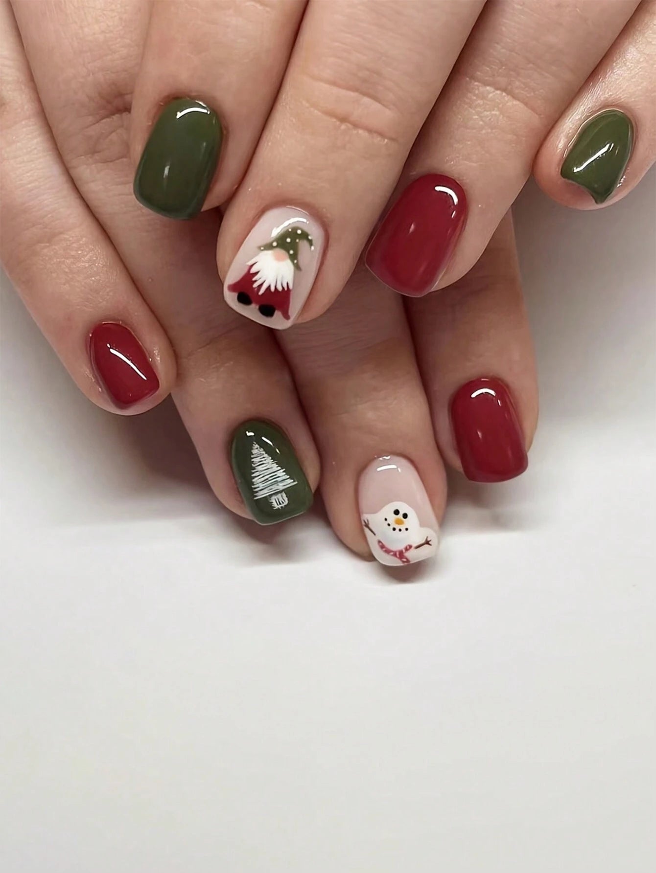 18369 1b-173 Uñas adhesivas diseño Navidad 24 Pzas