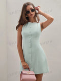 17832 1t-005 Vestido mini sin mangas de cuello redondo 1 Pza