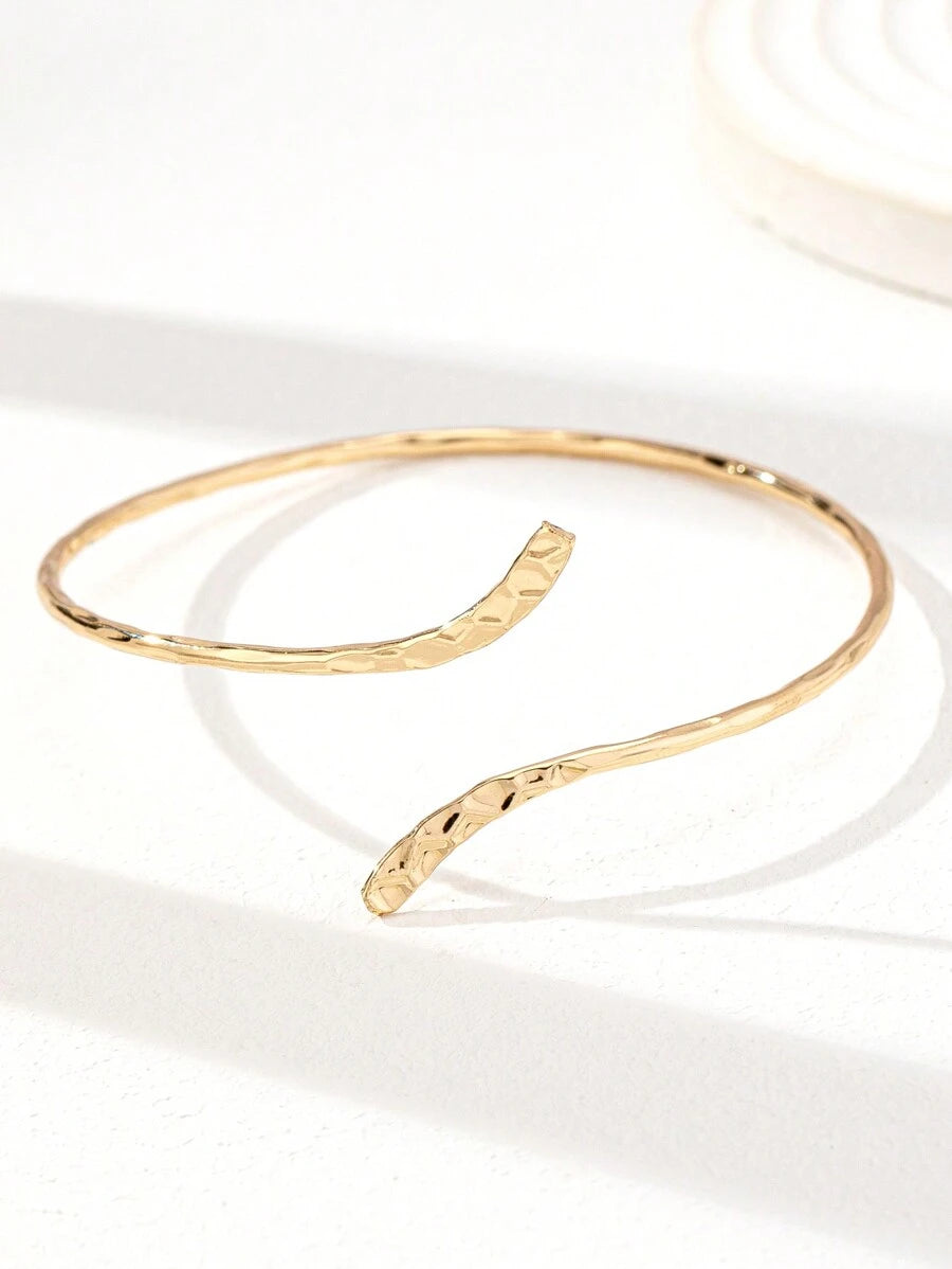 15155 1b-019 Brazalete Minimalista de Metal para el Brazo con Diseño Cruzado