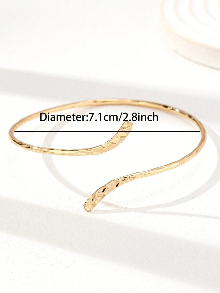 15155 1b-019 Brazalete Minimalista de Metal para el Brazo con Diseño Cruzado