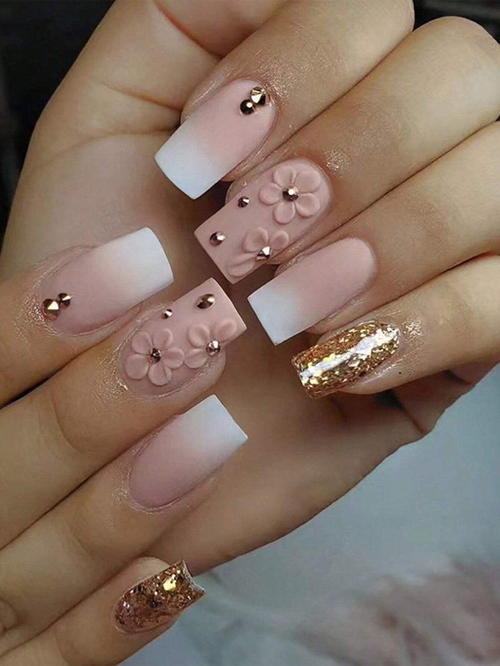 18542 1b-067 Uñas con textura mate 24 Pzas