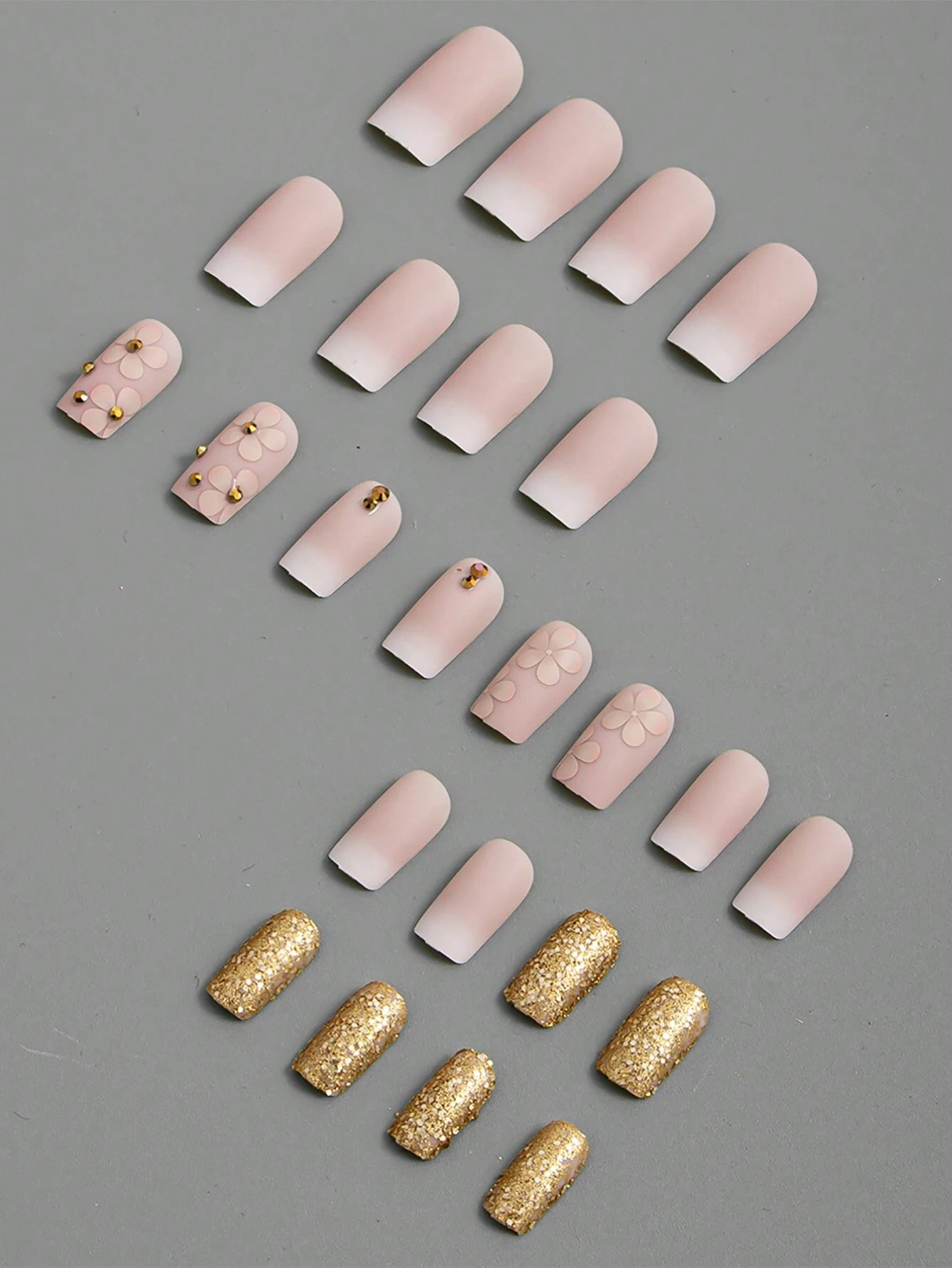 18542 1b-067 Uñas con textura mate 24 Pzas