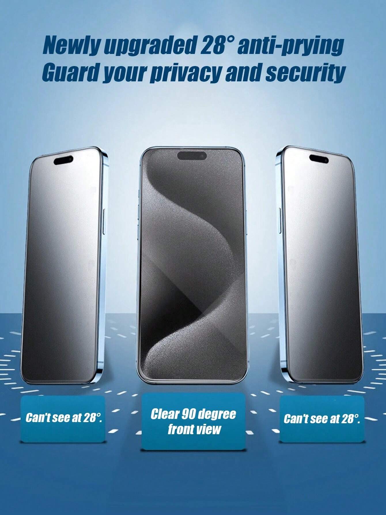 17428 2t-ProPa Protectores de pantalla de vidrio templado mate anti-espionaje 3 Pzas