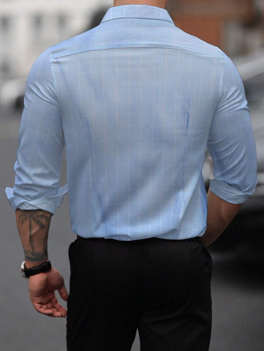 17479 1b-116 Camisa casual de manga larga a cuadros 1 Pza