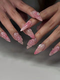 18171 1b-050 Uñas postizas diseños de flores 24 Pzas