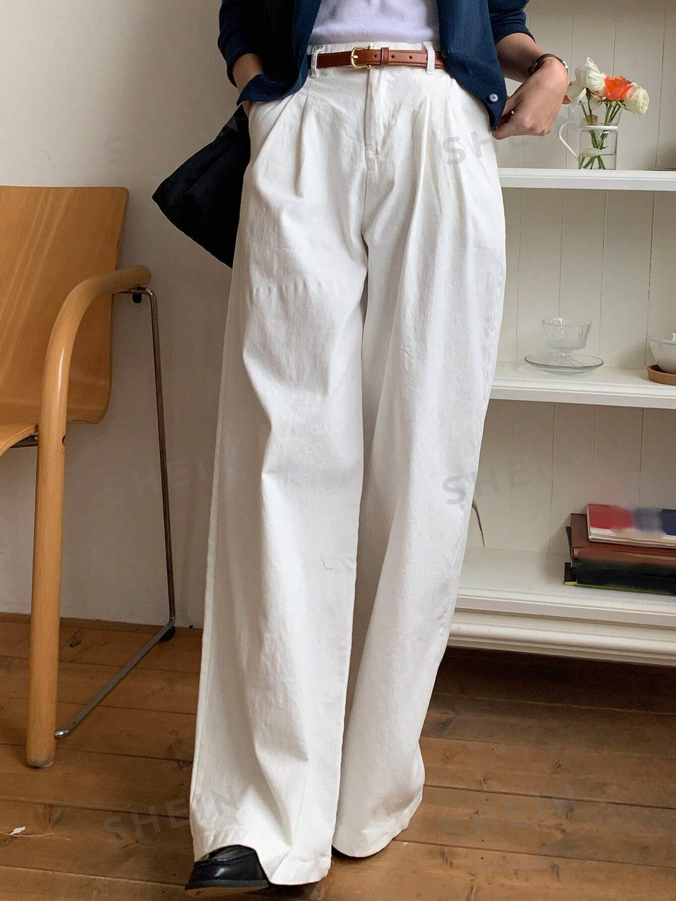 17505 1a-121 Pantalones elegantes rectos y holgados 1 Pza