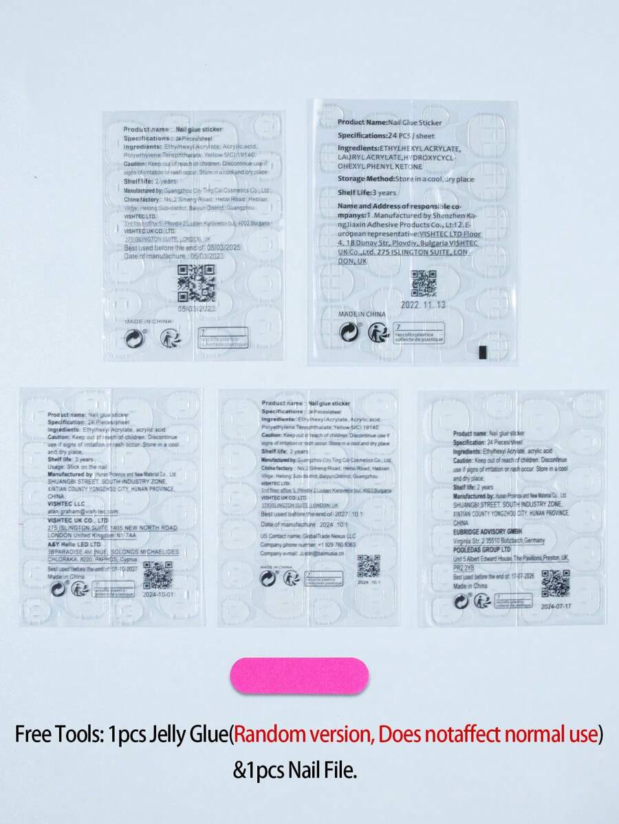 18253 1b-051 Uñas postizas francesas 24 Pzas