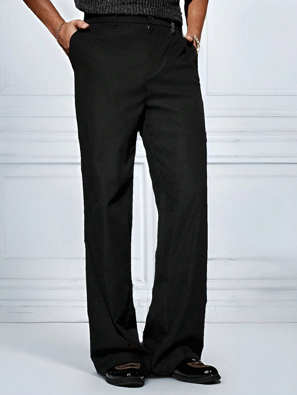 17278 1a-110 Pantalones de traje suelto de tejido 1 Pza