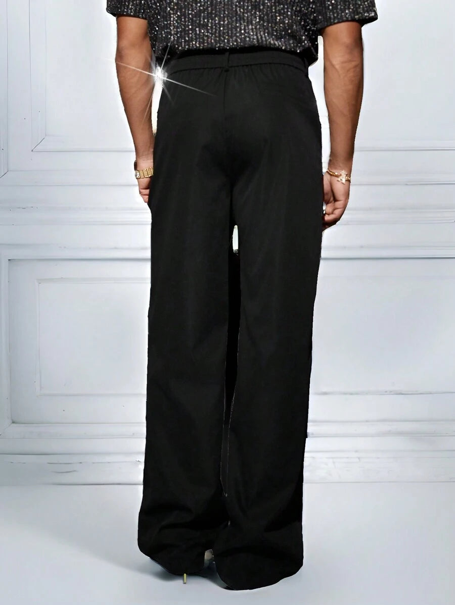 17278 1a-110 Pantalones de traje suelto de tejido 1 Pza