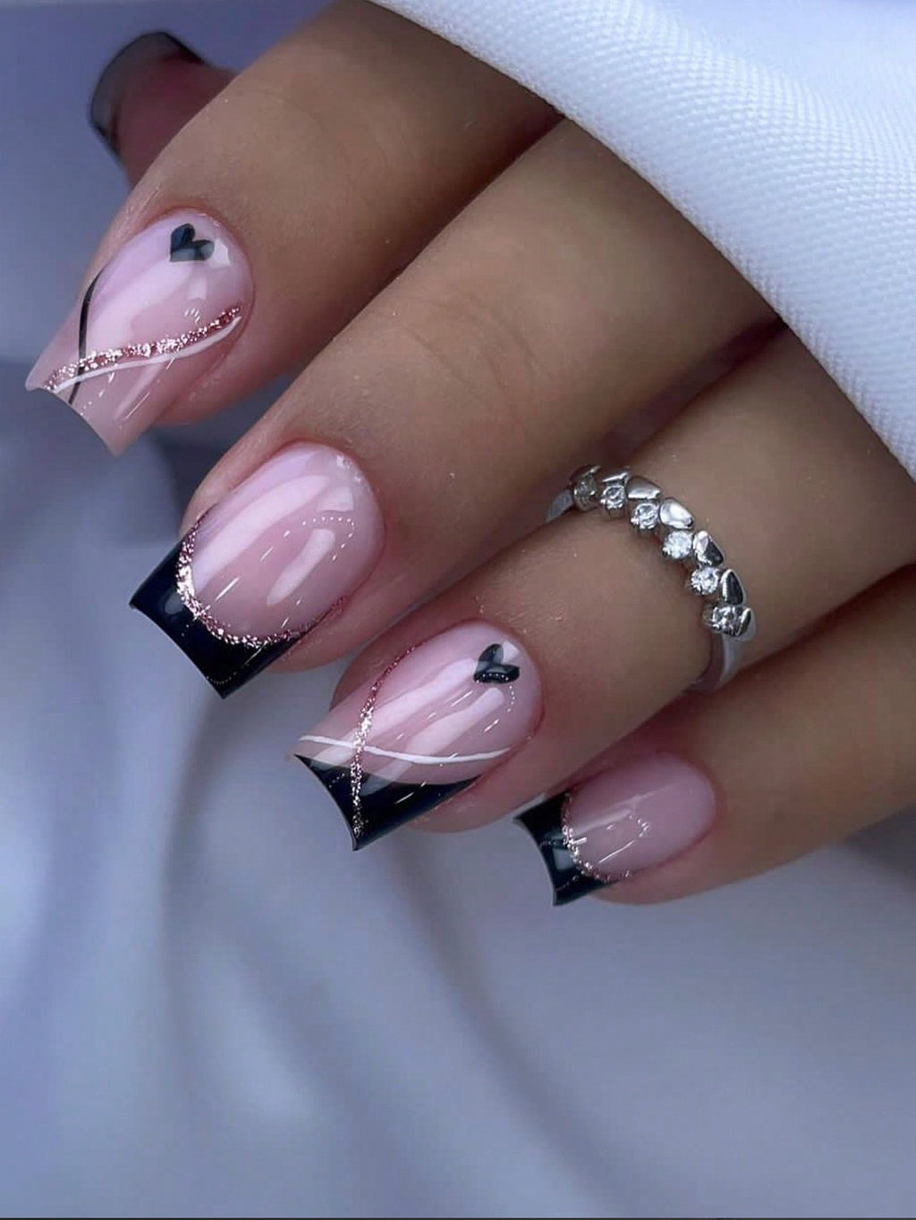 18541 1b-173 Uñas postizas cuadradas cortas 24 Pzas