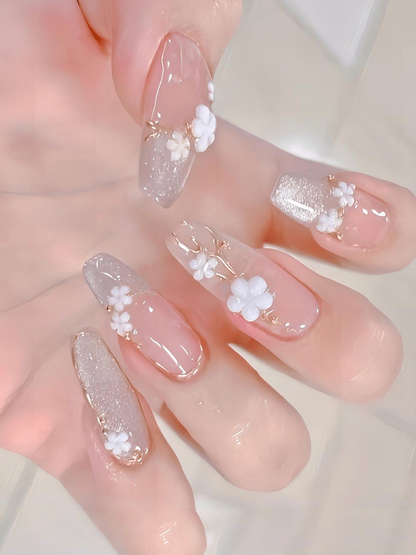 18250 1b-174 Uñas postizas estilo japonés 24 Pzas