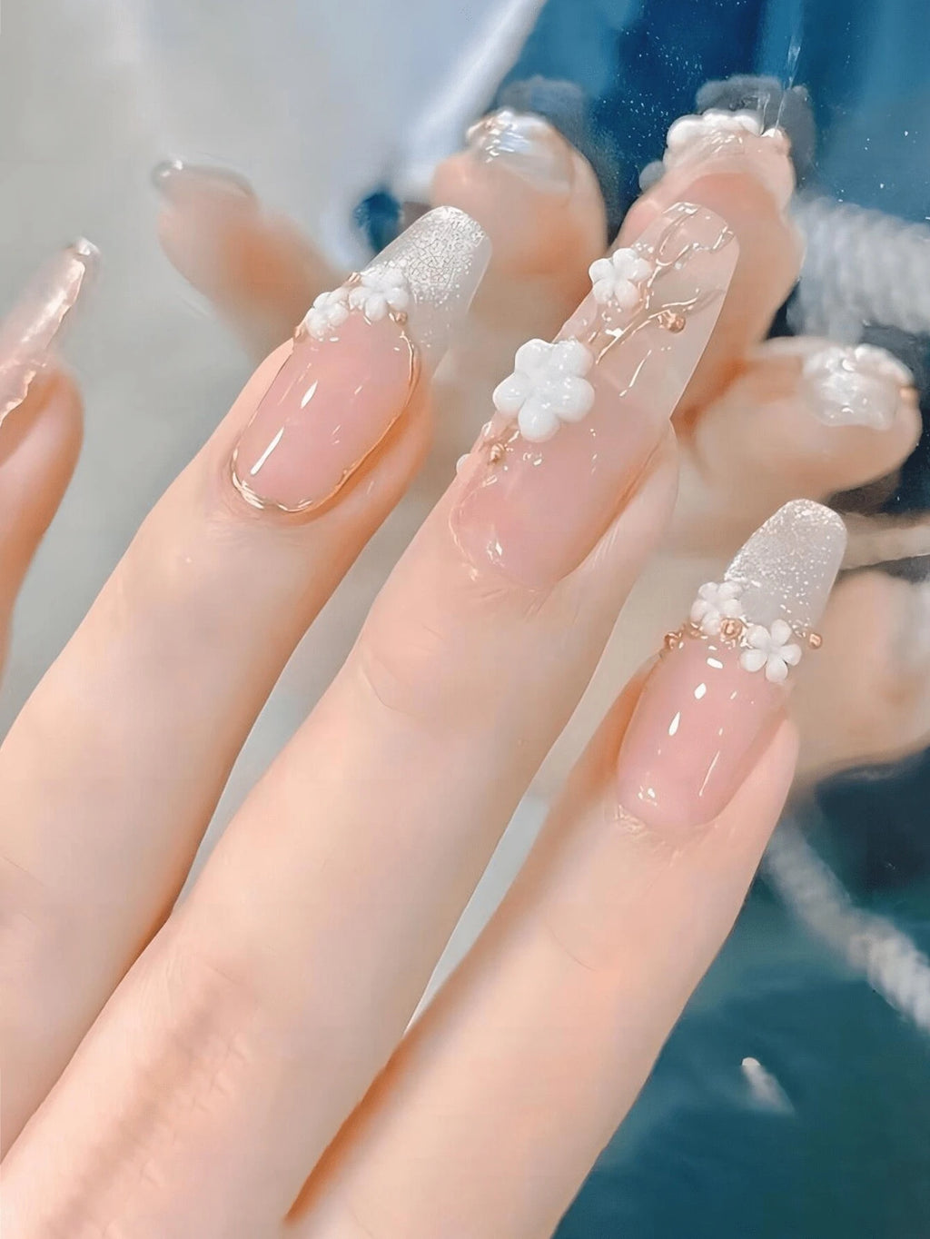 18250 1b-174 Uñas postizas estilo japonés 24 Pzas