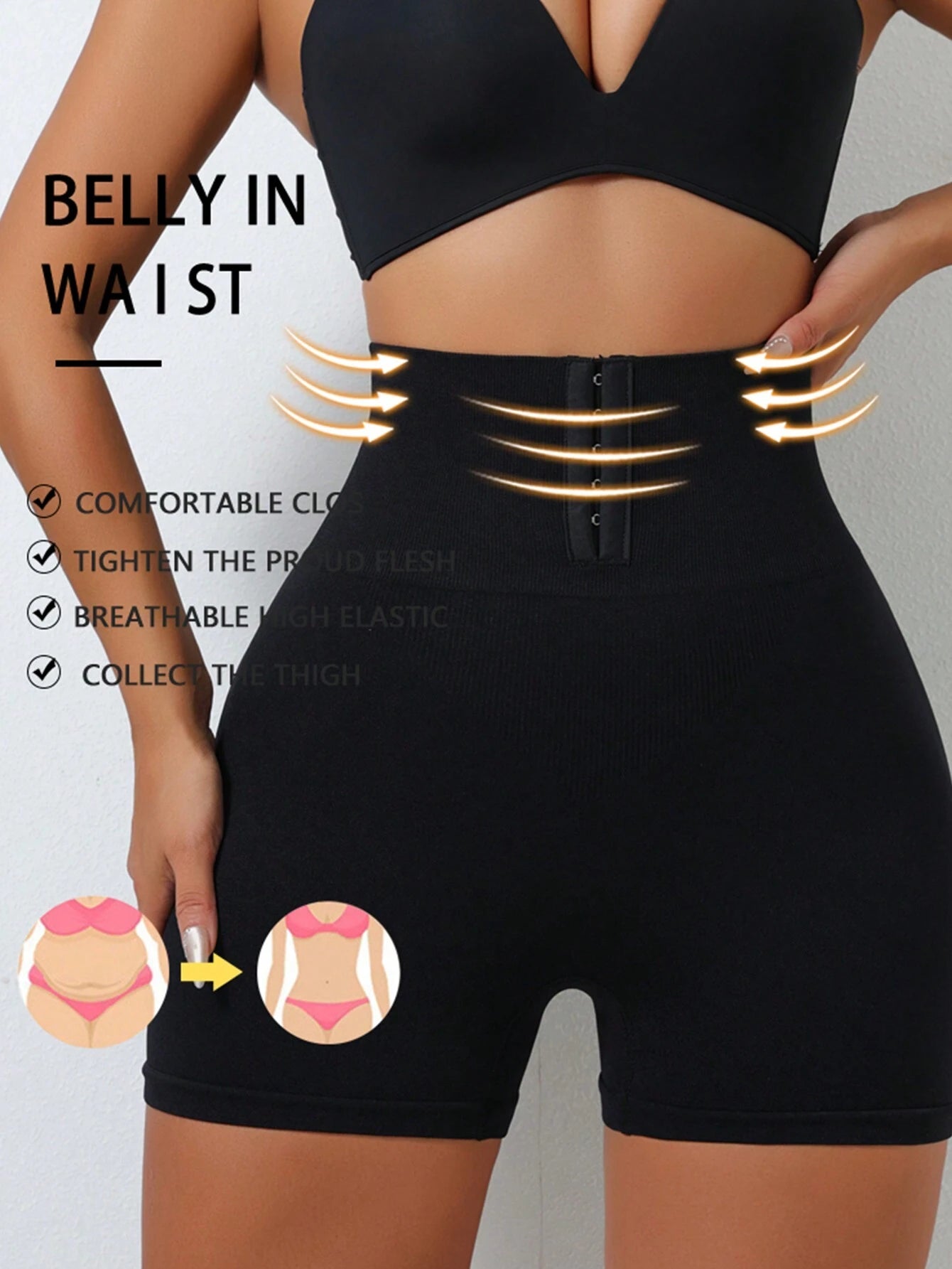 19004 1a-113 Short faja con cintura alta y hebilla 1 Pza