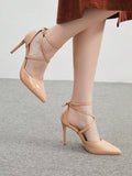 18080 1c-002 Zapatos de tacón alto con punta fina