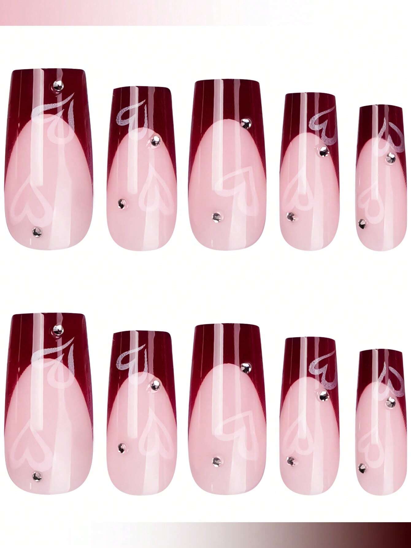 18368 1b-173 Uñas postizas con puntas francesas 24 Pzas