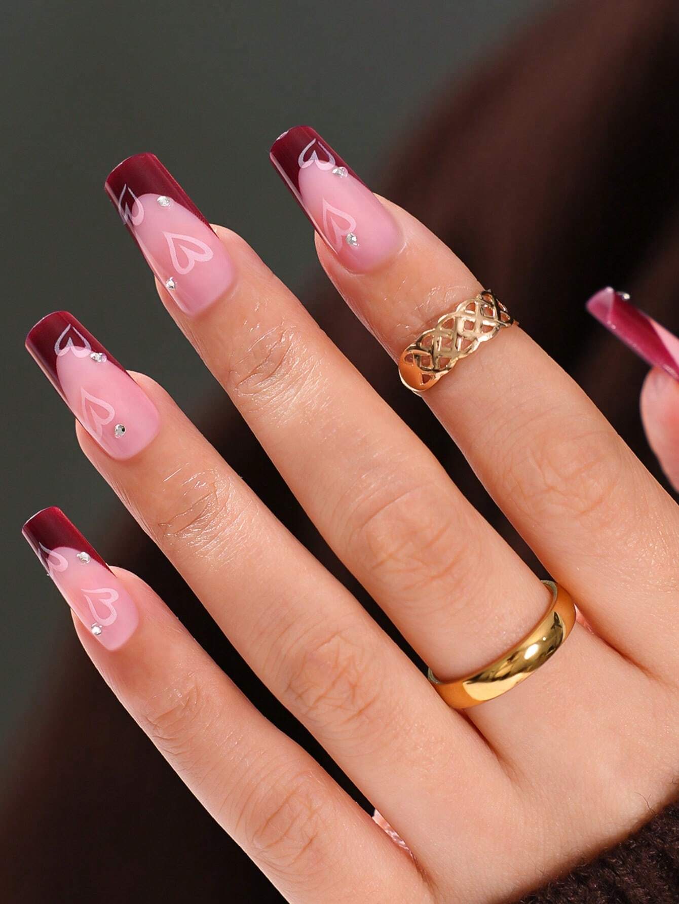 18550 1b-173 Uñas postizas estilo francesas 24 Pzas