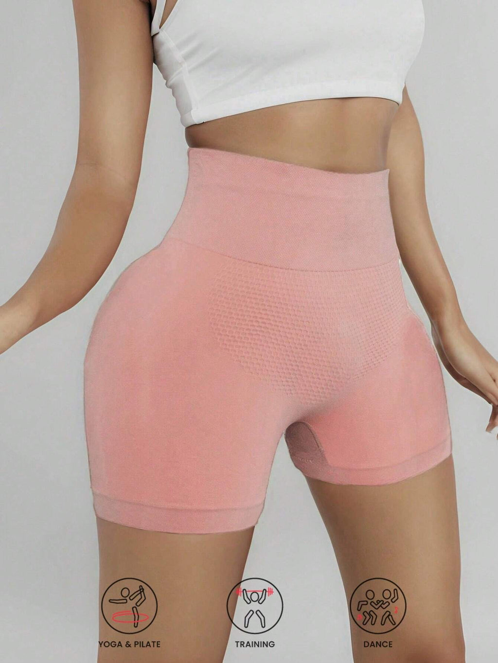 19002 1a-113 Short deportivos de cintura alta sin costuras 1 Pza