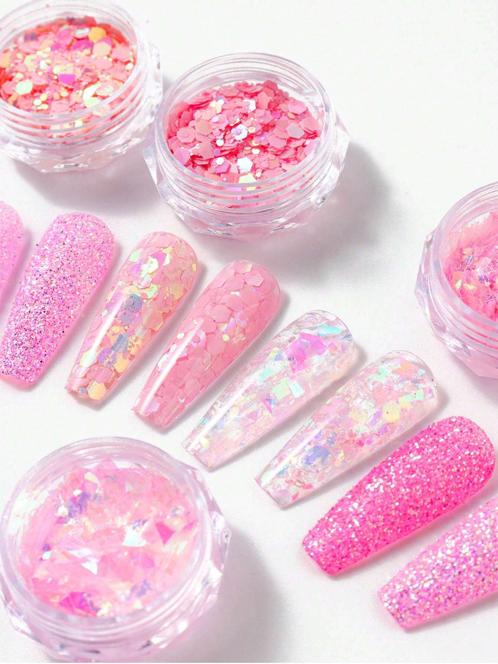 19068 1b-075 Brillo rosa para uñas 12 Pzas