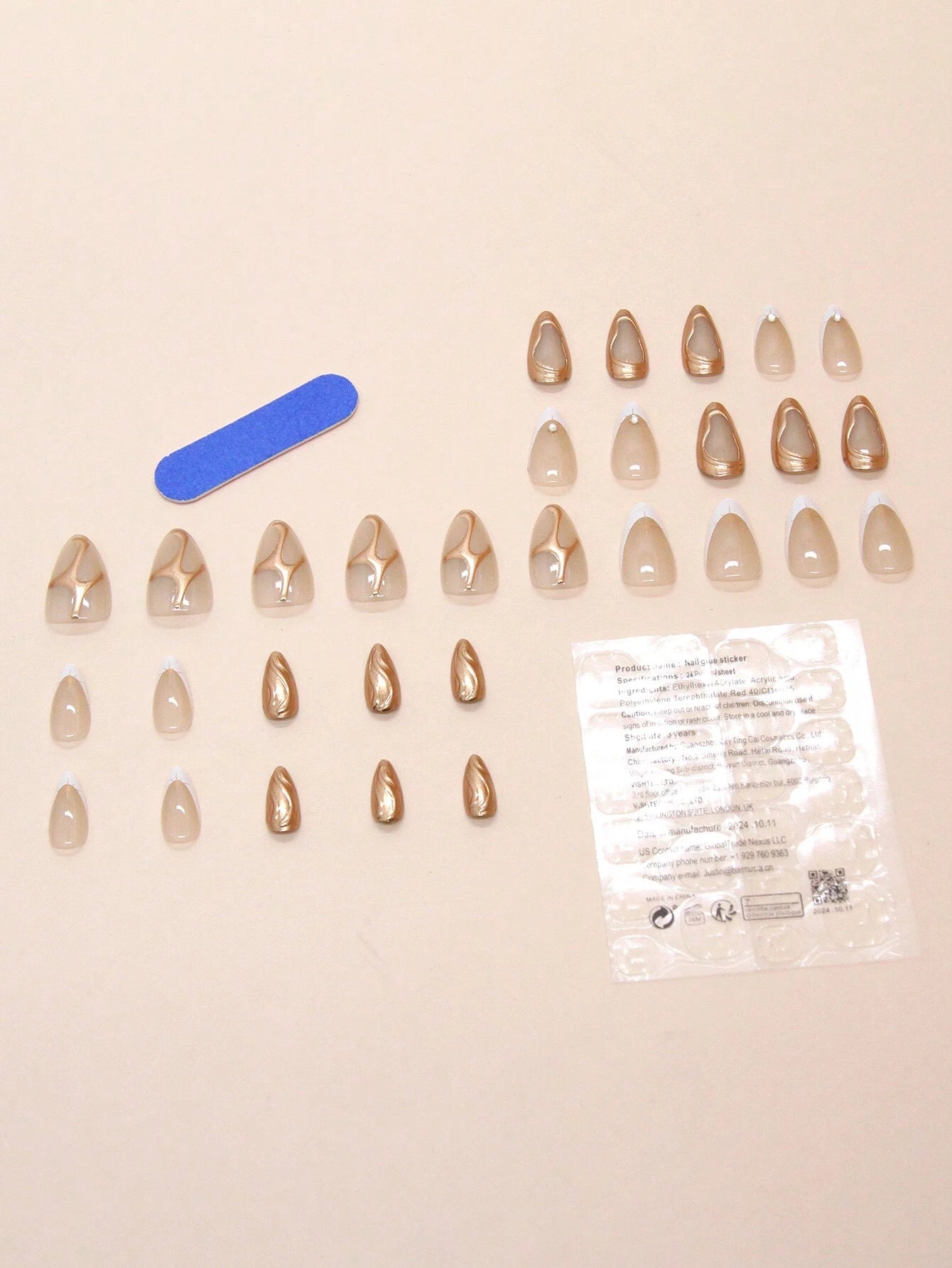 18264 1b-051 Set de uñas elegantes 30 Pzas