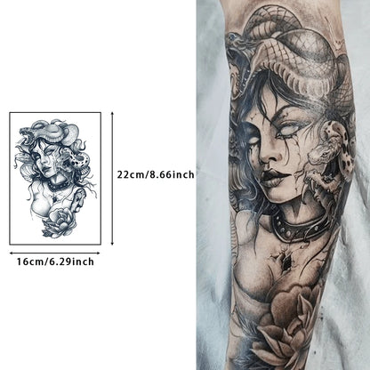 18024 1b-055 Tatuaje temporal de Medusa - Realista 1 Pza