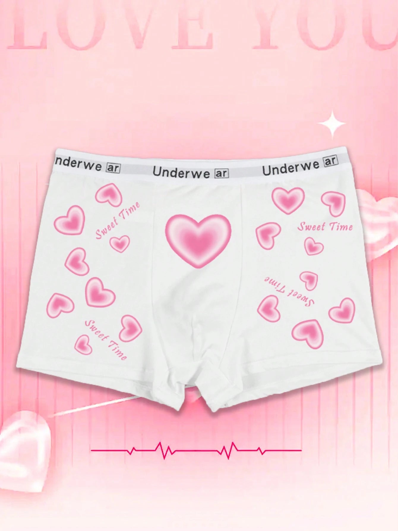 18580 1a-142 Bóxers casuales diseño corazones 1 Pza