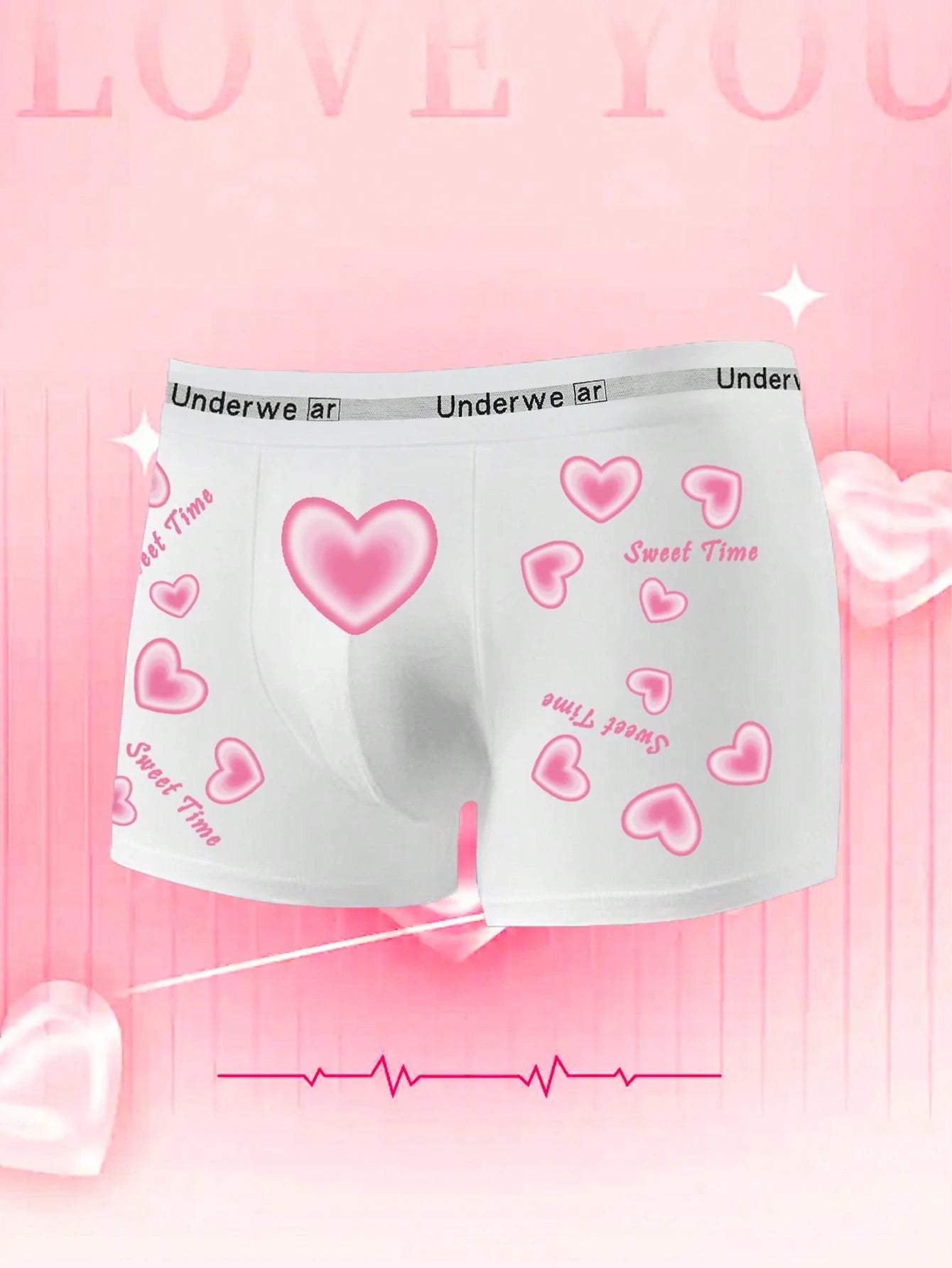 18580 1a-142 Bóxers casuales diseño corazones 1 Pza