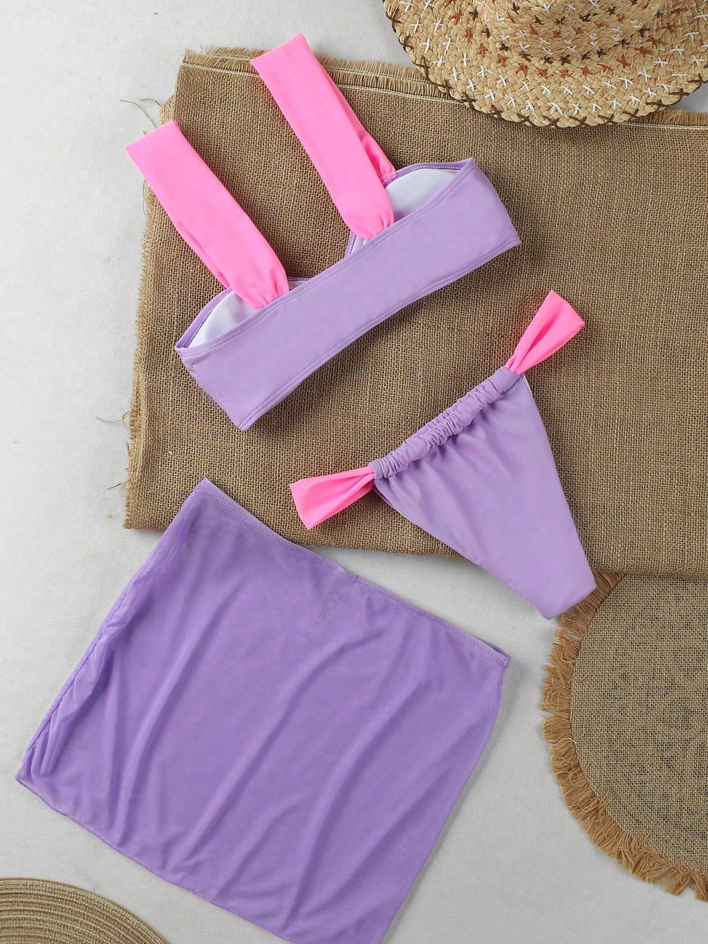 19907 1a-082 Bikini de unicolor y estilo sexy - Estilo europeo y americano para el verano 3PZS