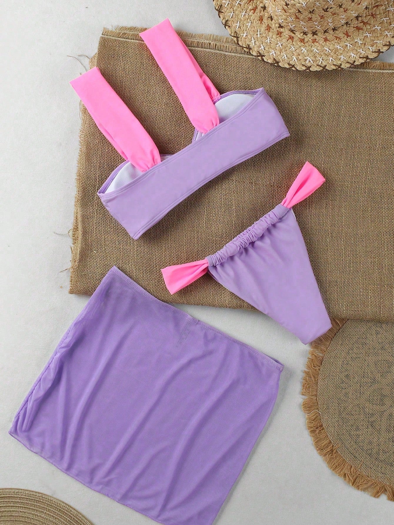 19907 1a-082 Bikini de unicolor y estilo sexy - Estilo europeo y americano para el verano 3PZS
