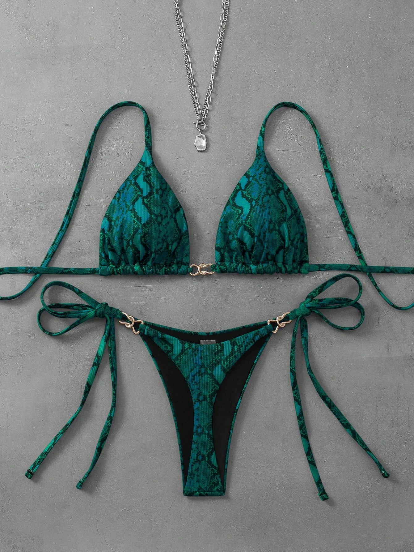19494 1a-025 Bikini Triangilar Serpiente 2 Pzas