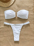 19325 1a-023 Bikini minimalista con decoración de metal 2 Pzas
