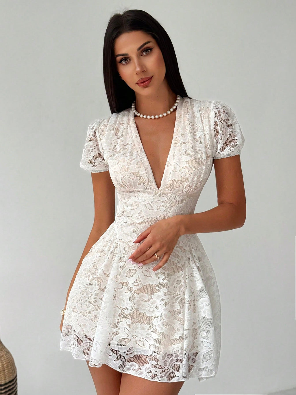 19305 1a-007 Vestido elegante con cuello en V 1 Pza