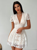 19305 1a-007 Vestido elegante con cuello en V 1 Pza