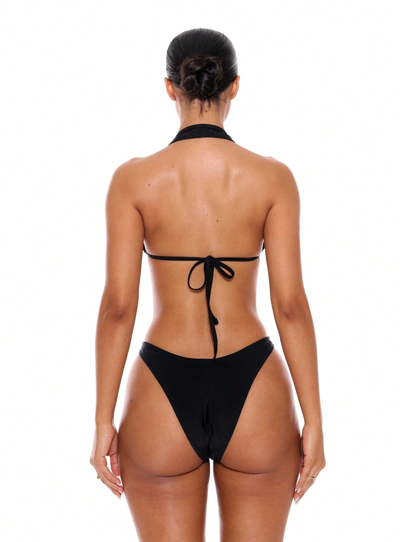19950 1a-018 bikini con estampado de musera de pierna alta para verano 2Pzs