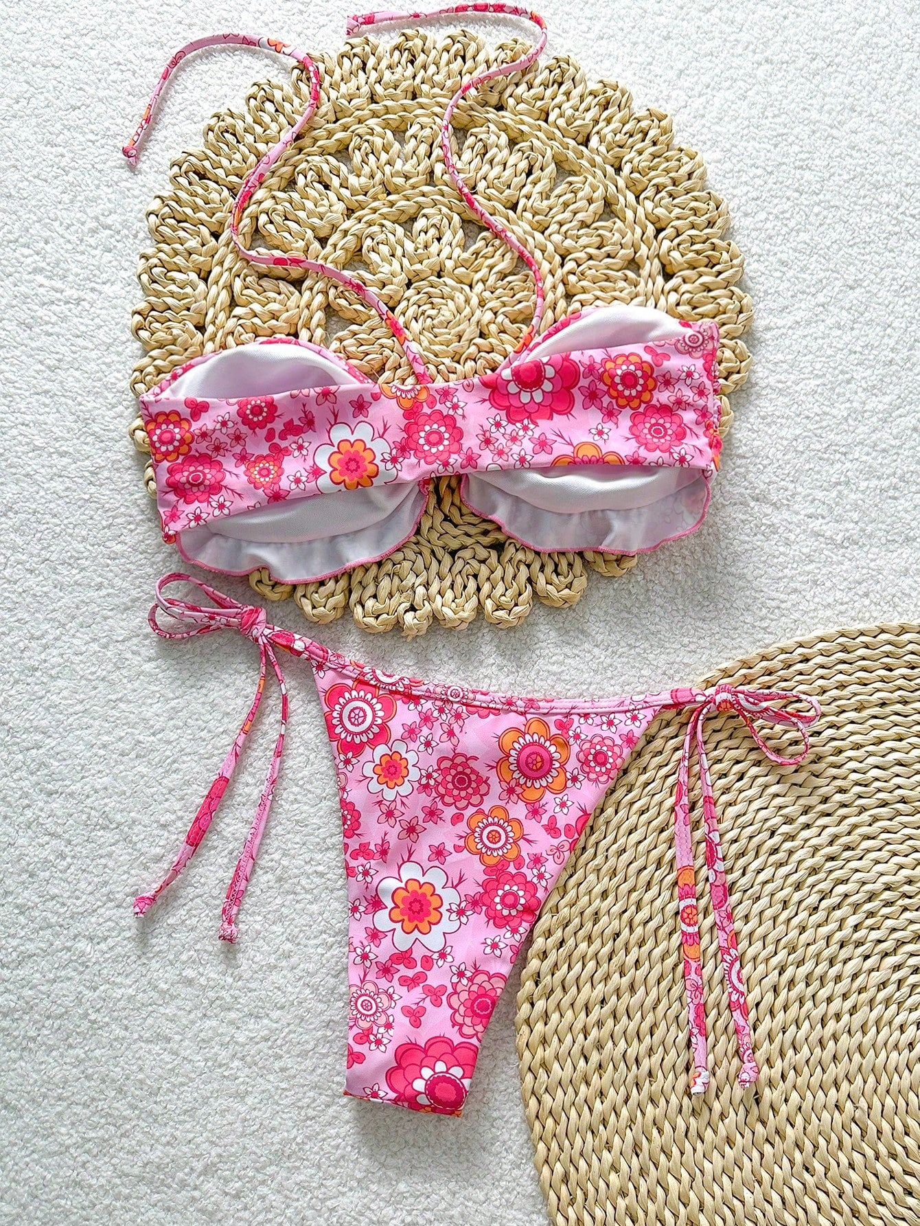 19951 1a-009 Conjunto de traje de baño con volantes 2Pzs