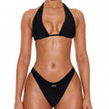 19950 1a-018 bikini con estampado de musera de pierna alta para verano 2Pzs