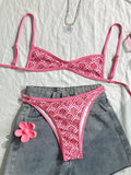 19835 1a-110 Conjunto de traje de baño  con estampado aleatorio 2 Pzs