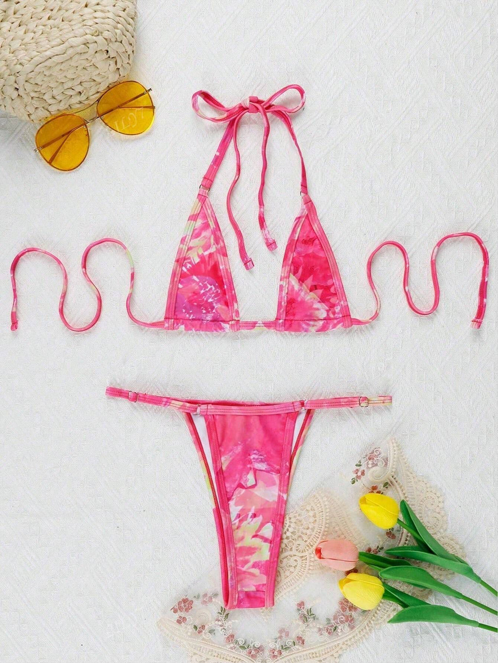 19718 ID-218 Bikini Diseño teñido anudado 2 Pzas