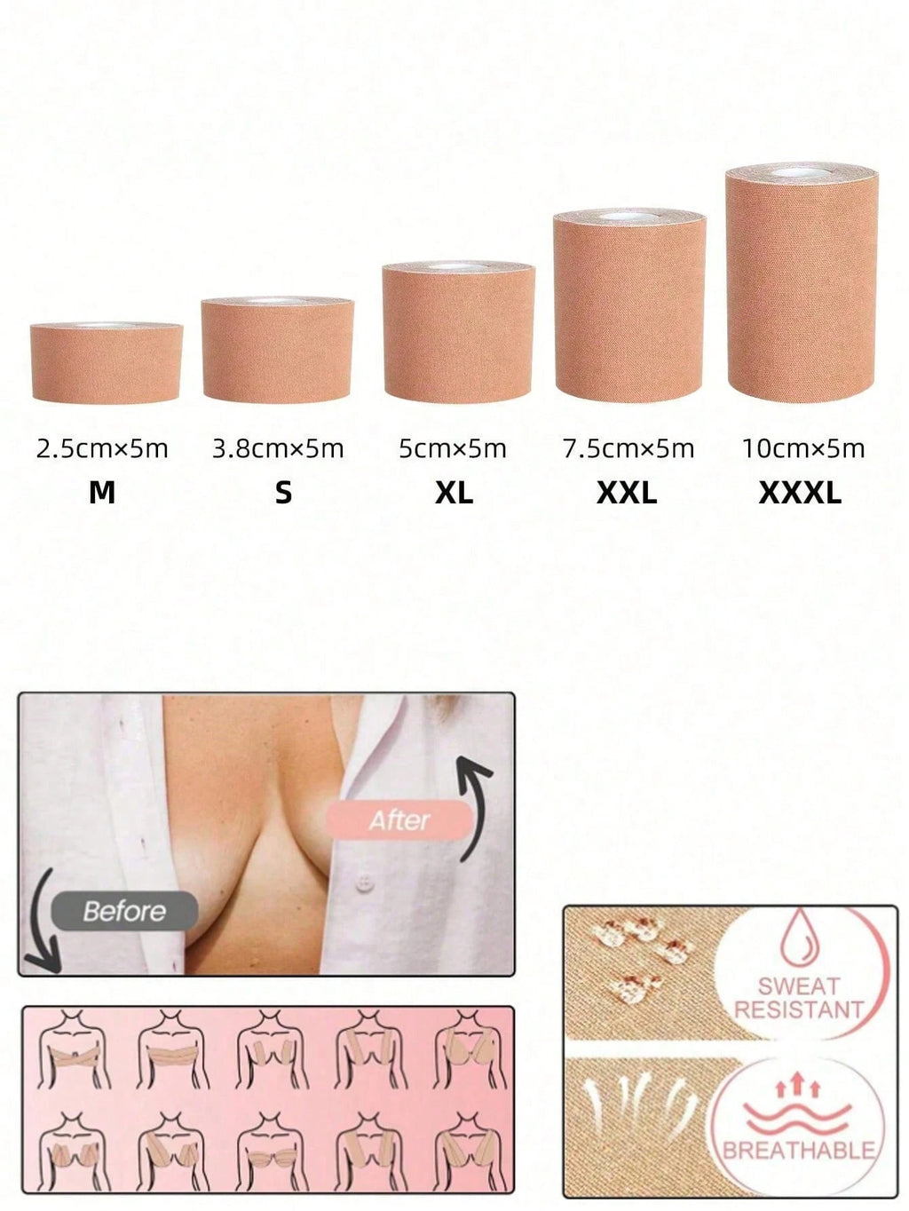 19942 1a-009 Cinta adhesiva desechable para levantar el sostén