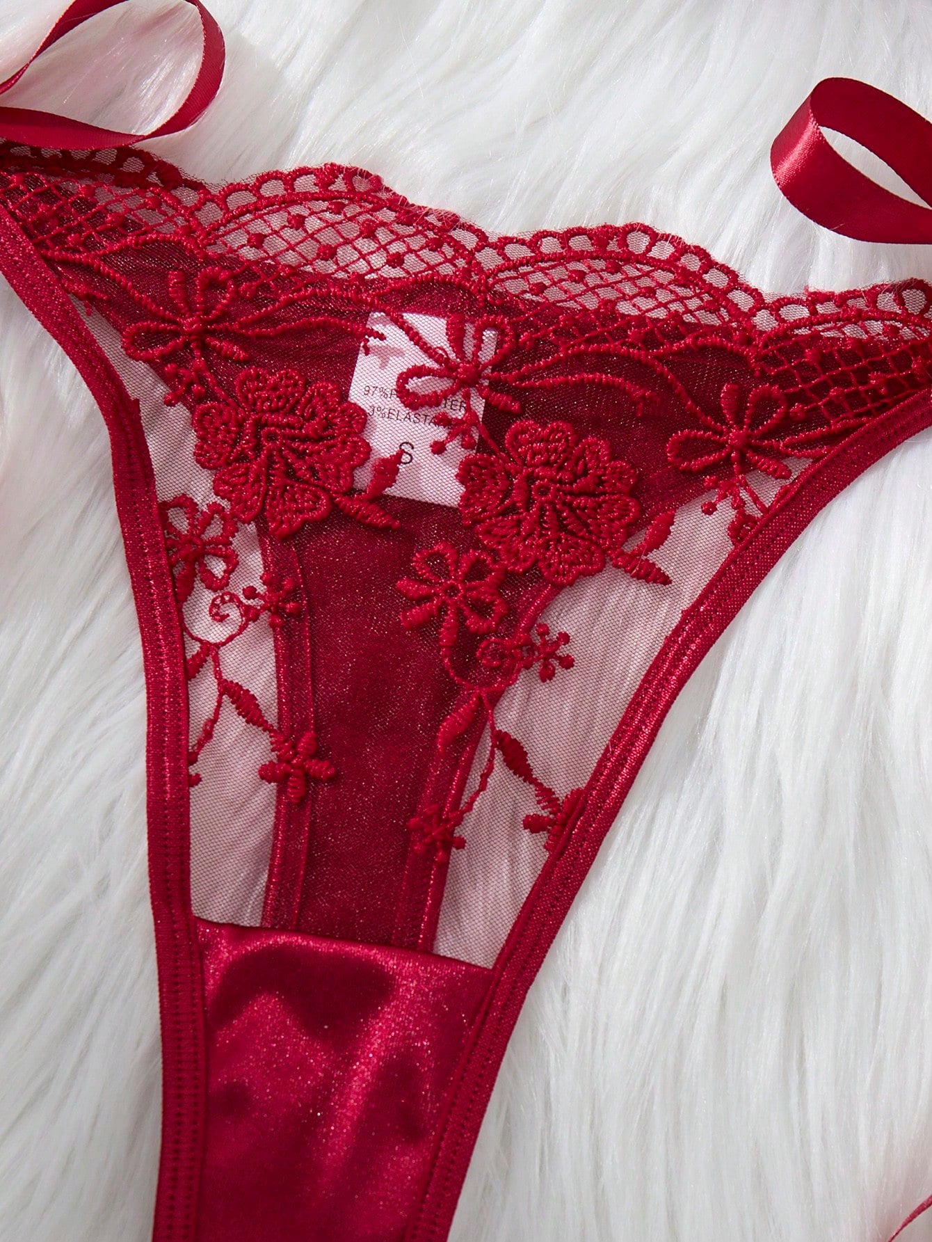 19894 1a-024 Lencería sexy con bordado romántico 2Pzs